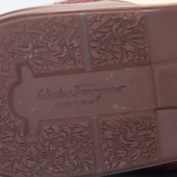 SALVATORE FERRAGAMO Size 9 Burgundy Leather Nayon Gancio High Top Sneakers - Picture 9 of 15